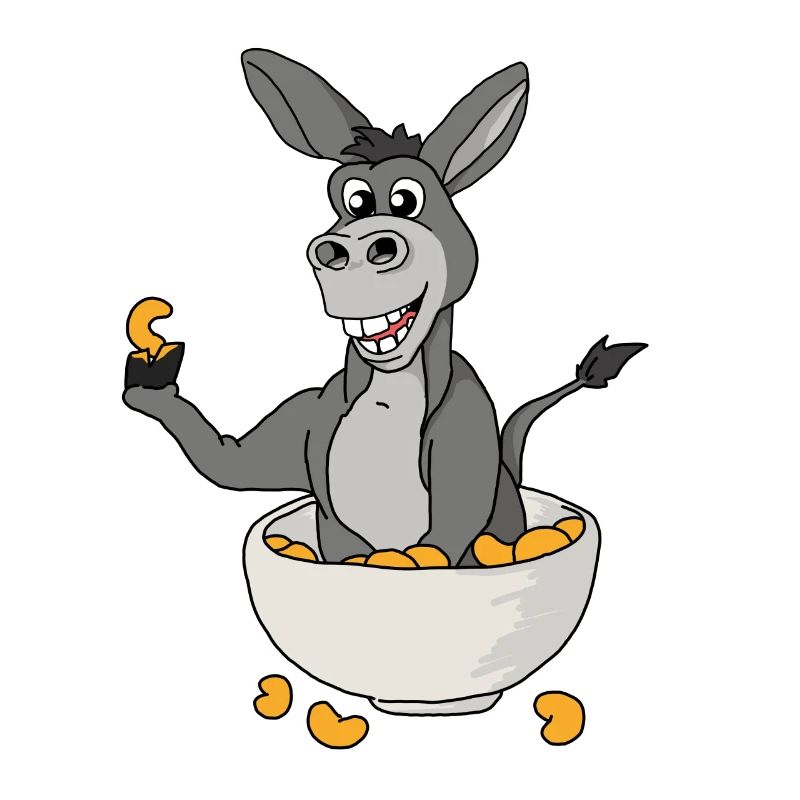 Funny donkey eats cereal tshirt gift idea