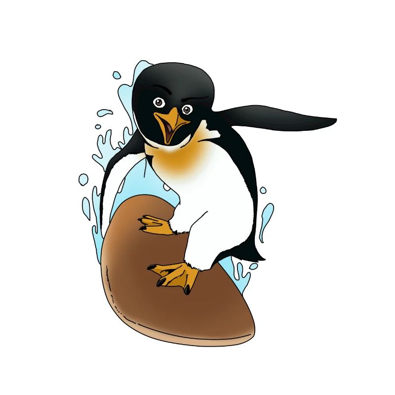 Surfer Penguin Gift Idea for Penguins & Skaters