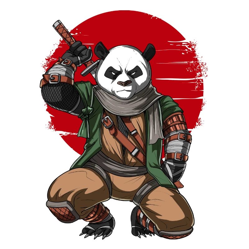 Panda Bär Ninja Samurai