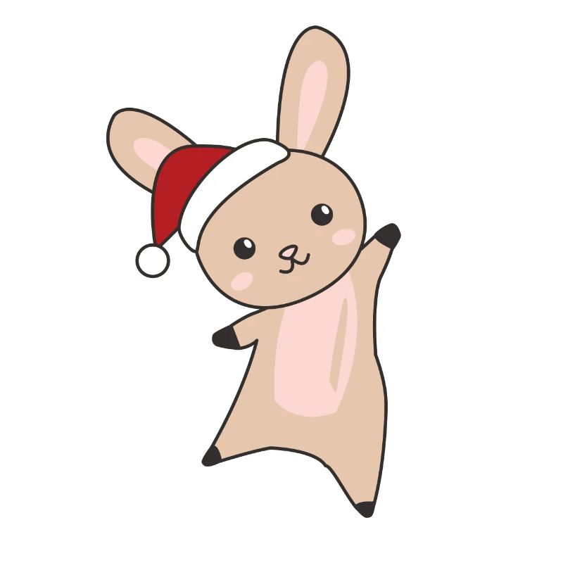 Rabbit Merry Christmas Winter Animals Rabbits