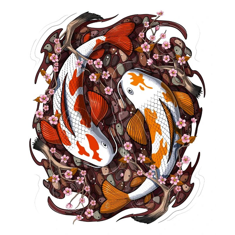 Fleur de cerisier de poisson Koi