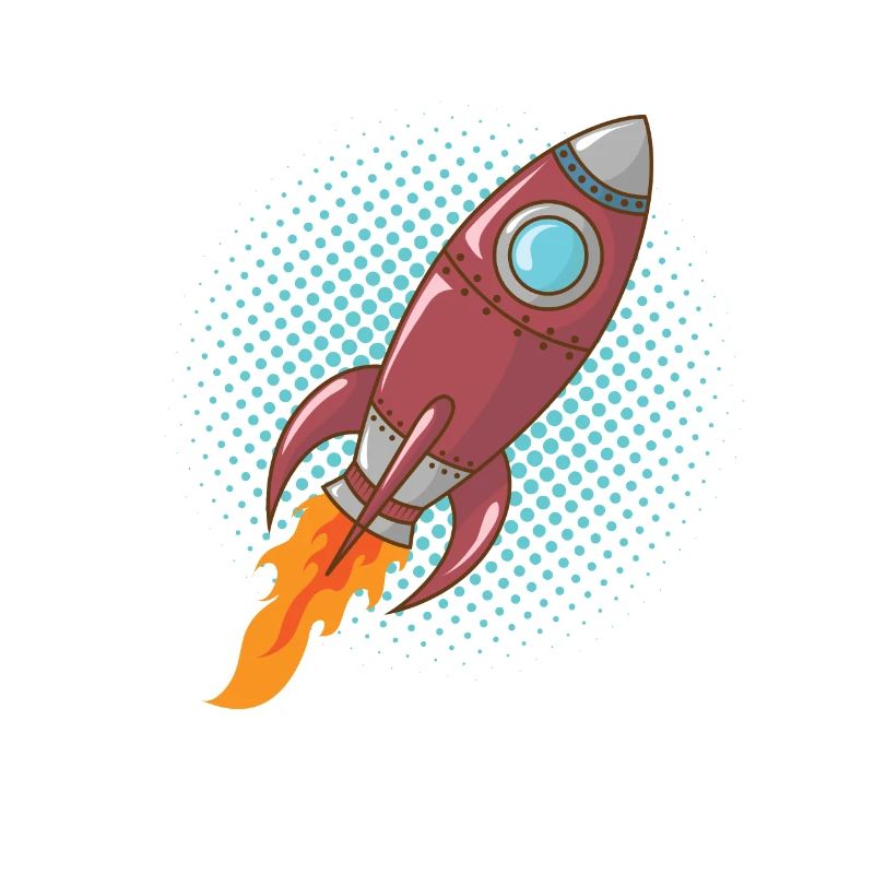 Comic Rocket Spaceship Spacecraft Missile