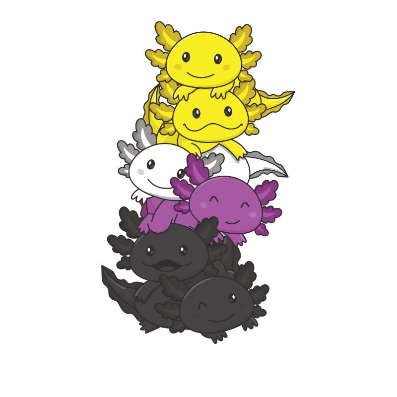 Nonbinary Flag Non Binary Pride LGBTQ Axolotl