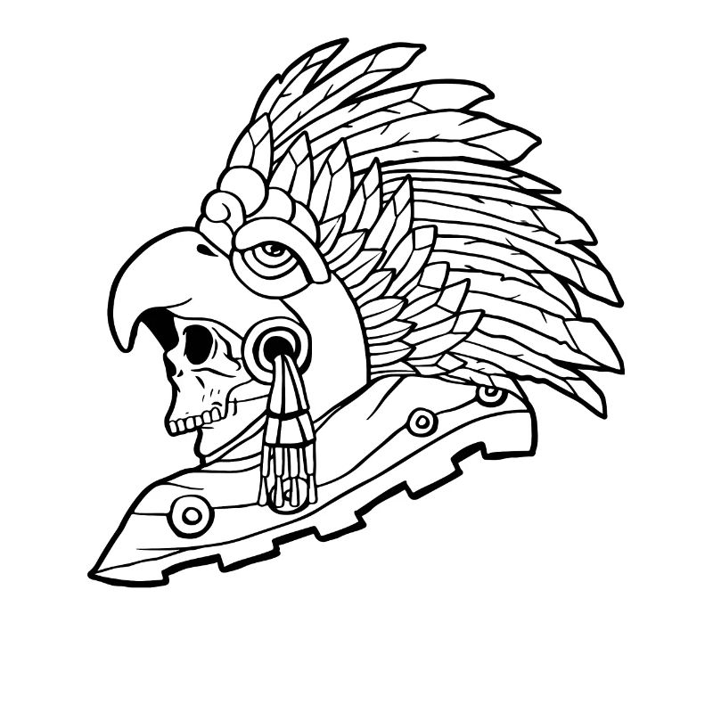Aztèque Eagle Warrior Mayan Skull Inca