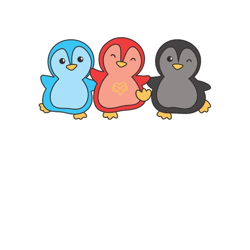 Polyamour Flag Pride LGBTQ mignon pingouin
