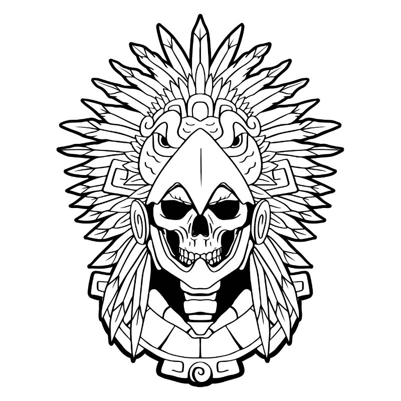 Aztèque Eagle Warrior Mayan Skull Inca