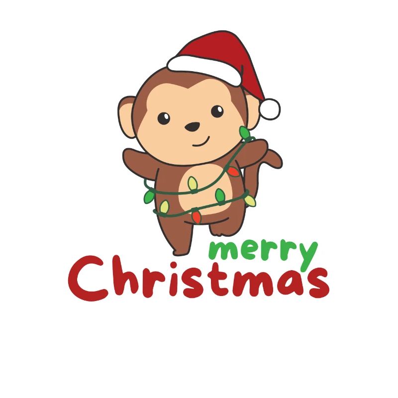 monkey merry christmas winter animals monkeys
