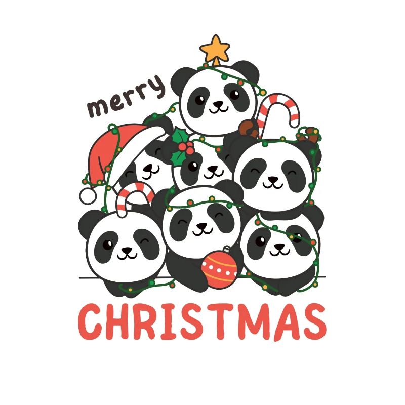 Panda Arbre de Noël Joyeux Noël