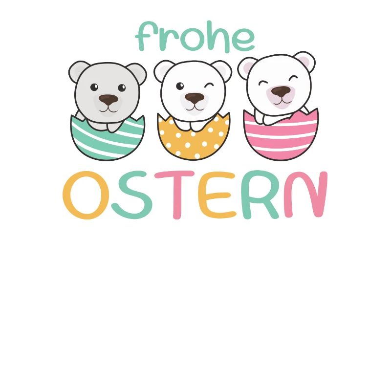 süße Eisbären zu Ostern mit Ostereiern Eisbär