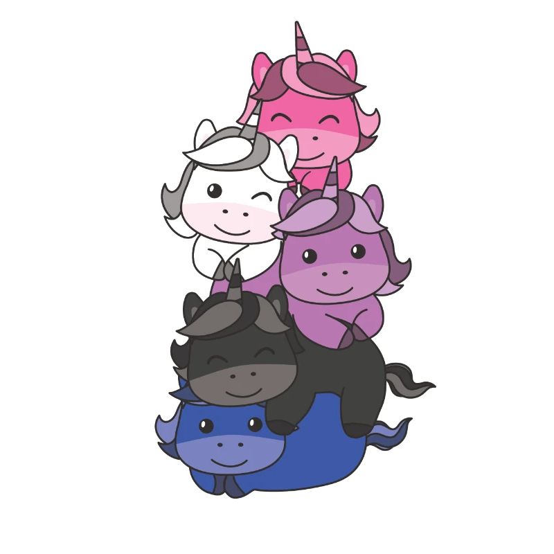 Genderfluid Flag Pride LGBTQ Mignon Unicorn Stack