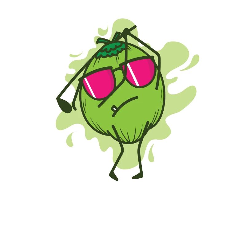 Coconut while golfing fruit palm tree