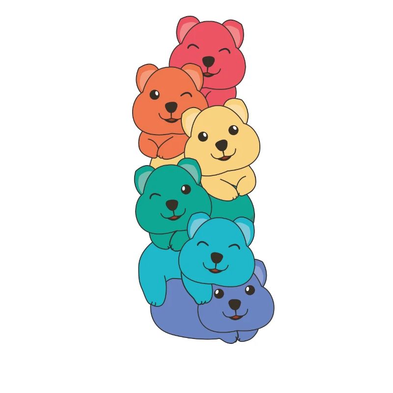 Rainbow Flag Pride LGBTQ Mignon Quokka Stack