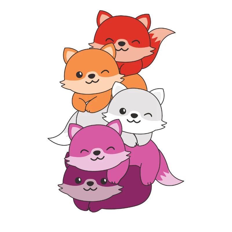 Lesbian Flag Pride LGBTQ Mignon Fox Stack
