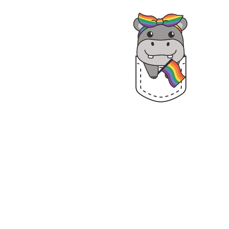 Rainbow Hippo Flag Pride LGBTQ Cute Hippos