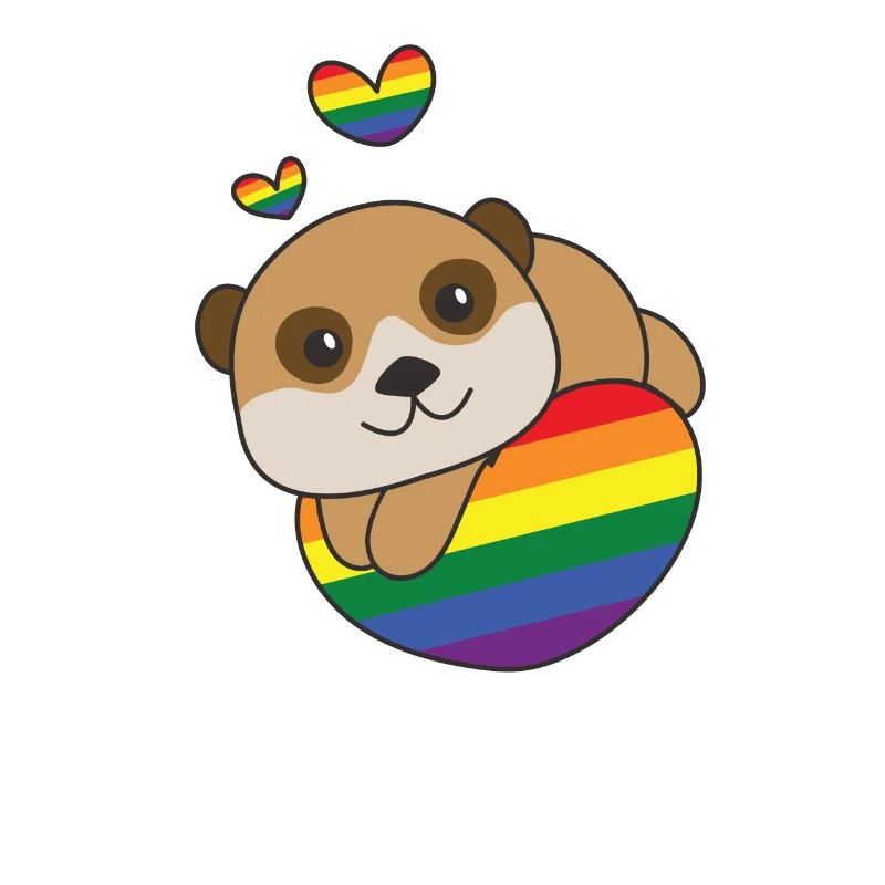 Rainbow Flag Pride LGBTQ Mignon Suricate Love