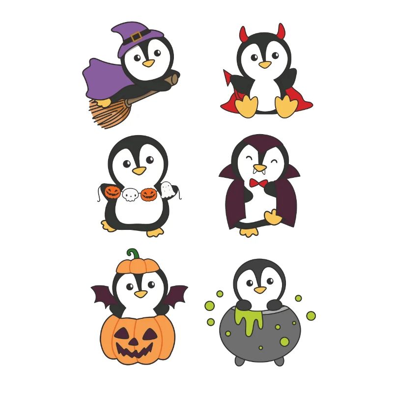 Pingouin Halloween Devil Pumpkin Vampire Costume
