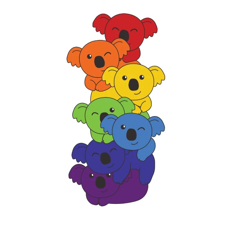 Rainbow Koala Mignon Koala coloré pour les enfants