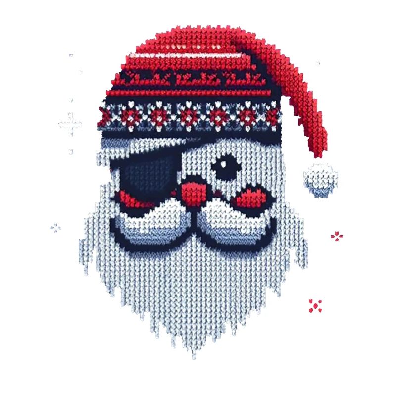 Weihnachtsmann Kawaii Strickmuster