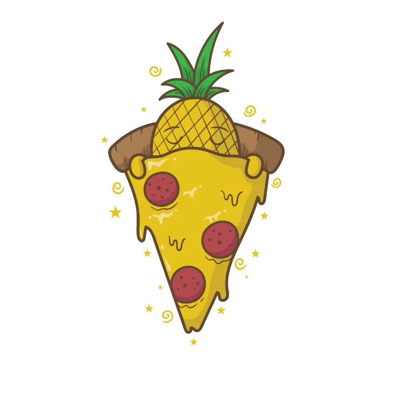 Pizza with pineapple Hawaii with cheese