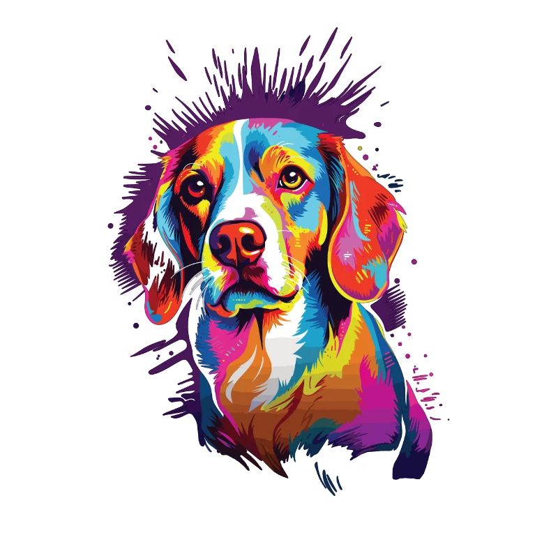 Aquarelle colorée Beagle