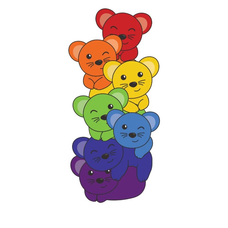 Rainbow Flag Pride LGBTQ Cute Mouse Stack