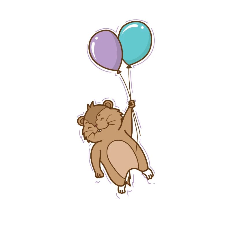 Lemming mit Luftballons Nagetier