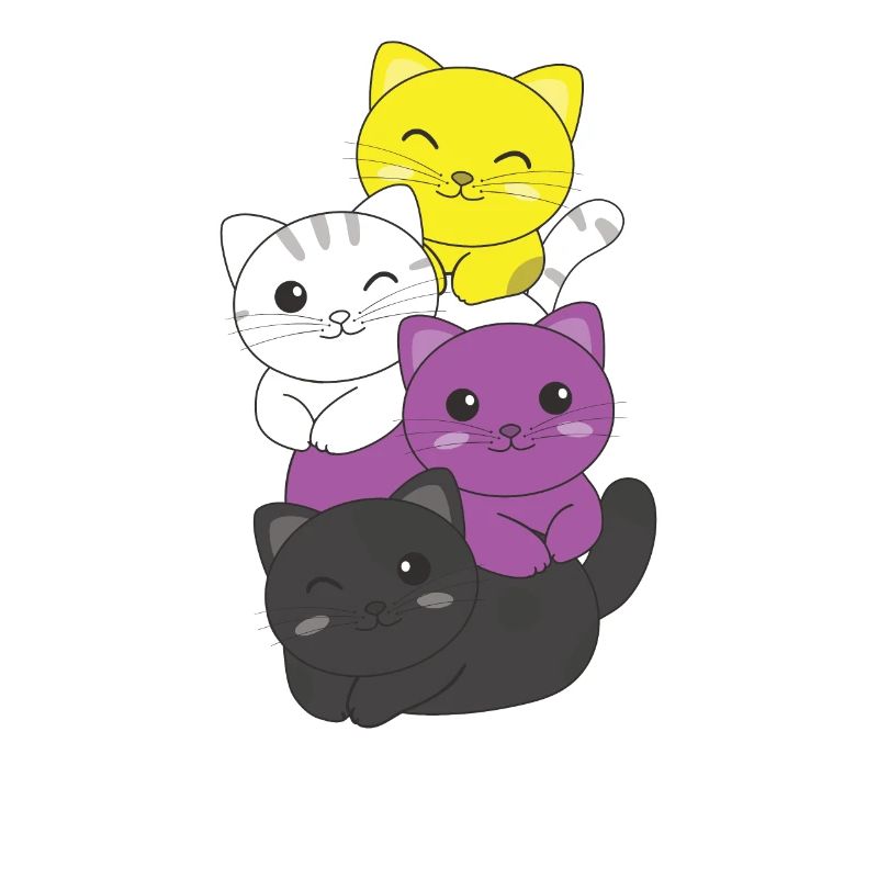 Nonbinary Flag Non Binary Pride LGBTQ süße Katze