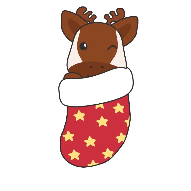 Cute Okapi in Christmas Sock for Christmas Okapi