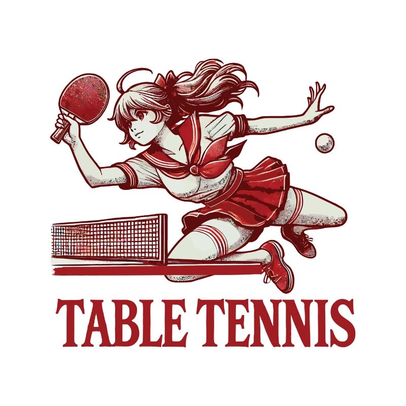 Anime Retro Table Tennis Player