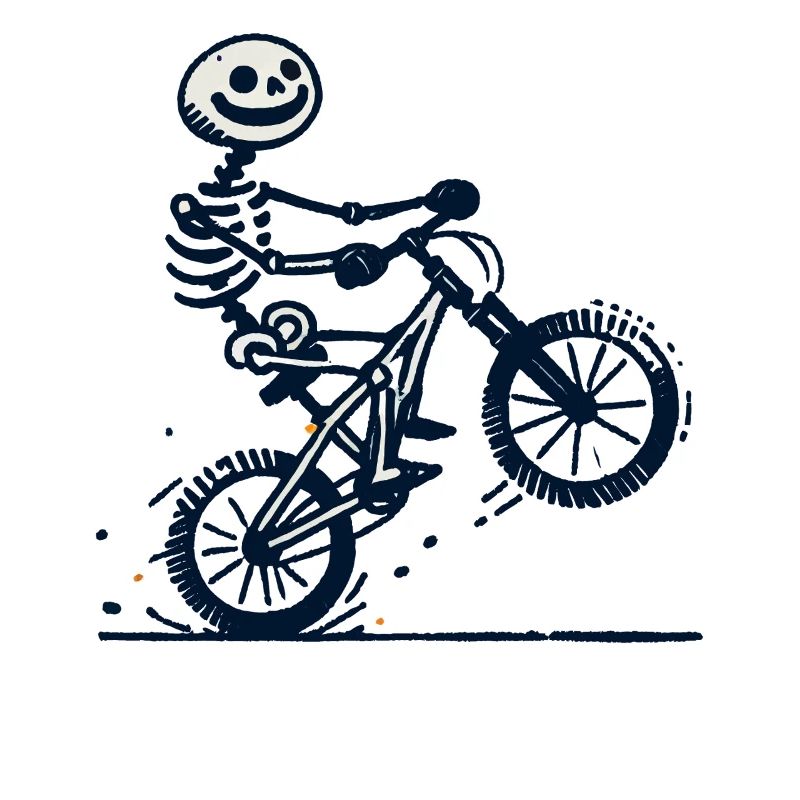 Funny Bicycle Skeleton Biker for