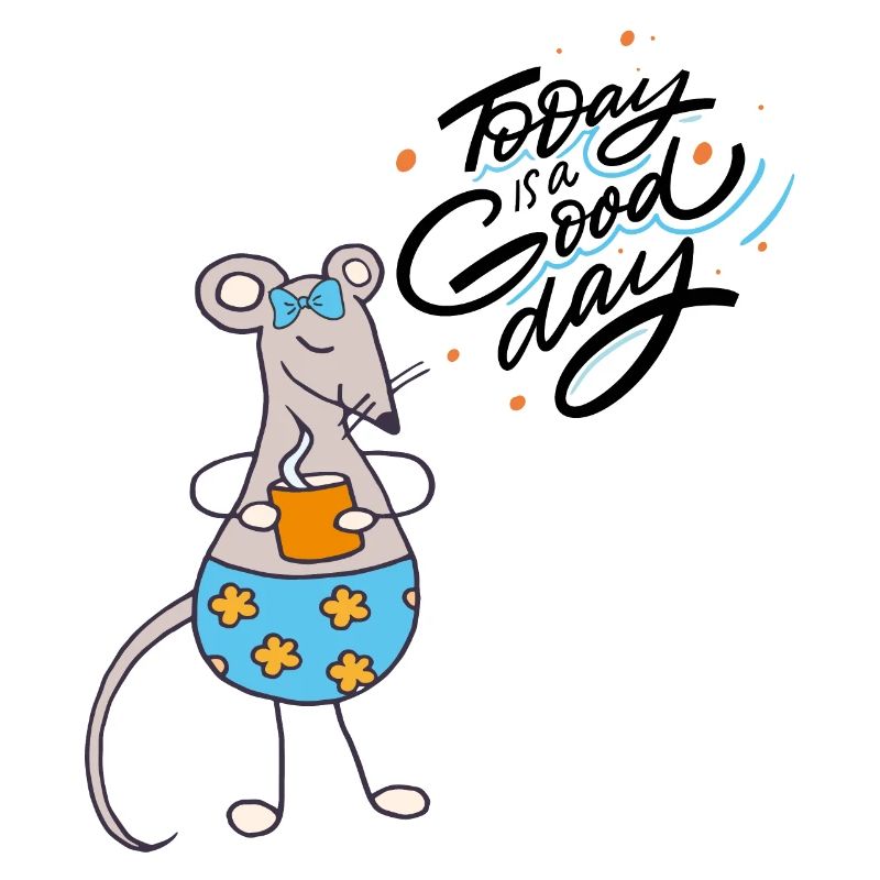 Maus mit einer Tasse Kaffee