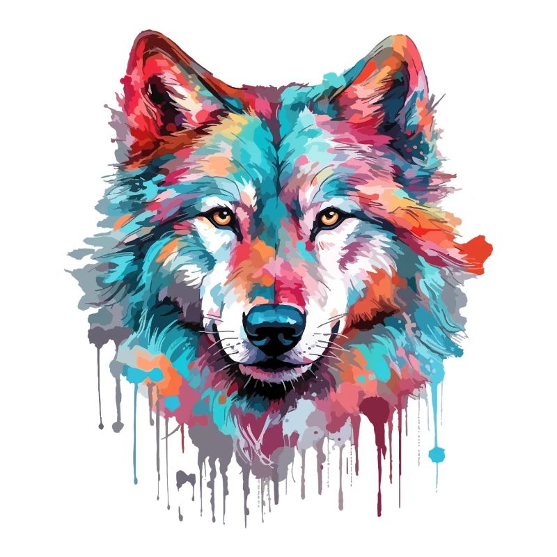 Wolf Wolf Head Predator Forest Nature Wilderness Art