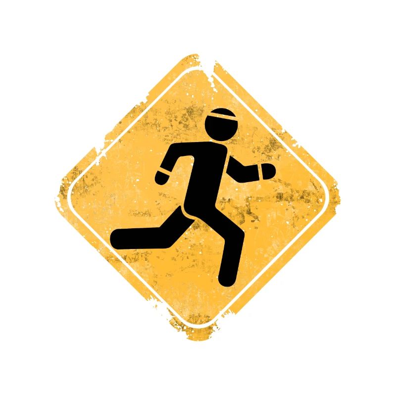 Grunge Runner Überquerungs-Warnschild