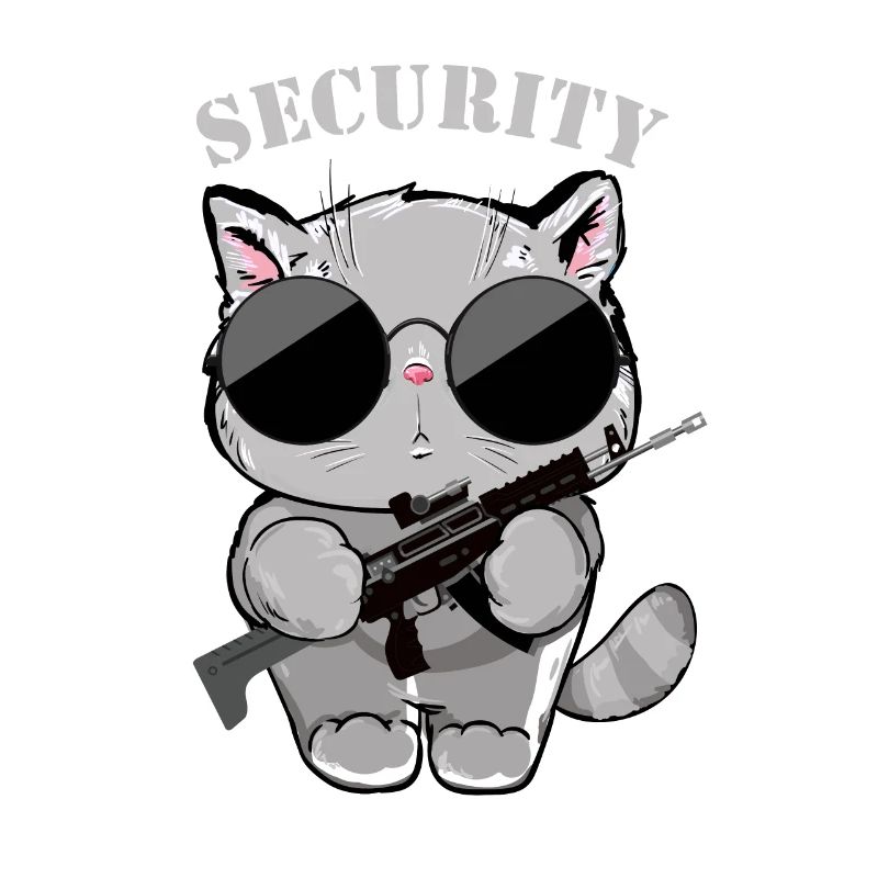 Katzen-Sicherheitsagent mit Waffe