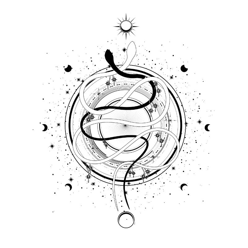 Snakes Moon Phases Occult Wiccan Goth Clothes