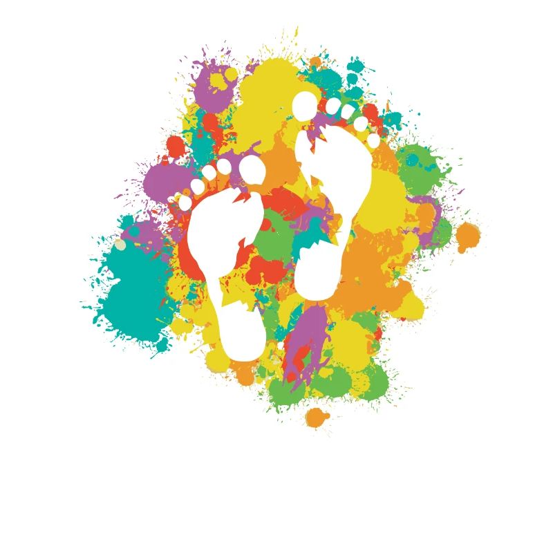 Footprints With Colorful Frame