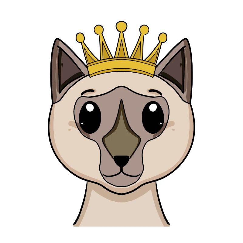 Cat with crown - Siamese cat with crown