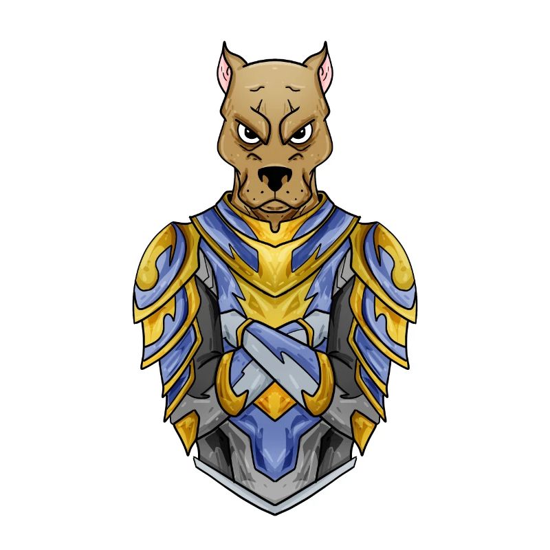 Knight Dog in Medieval Armor