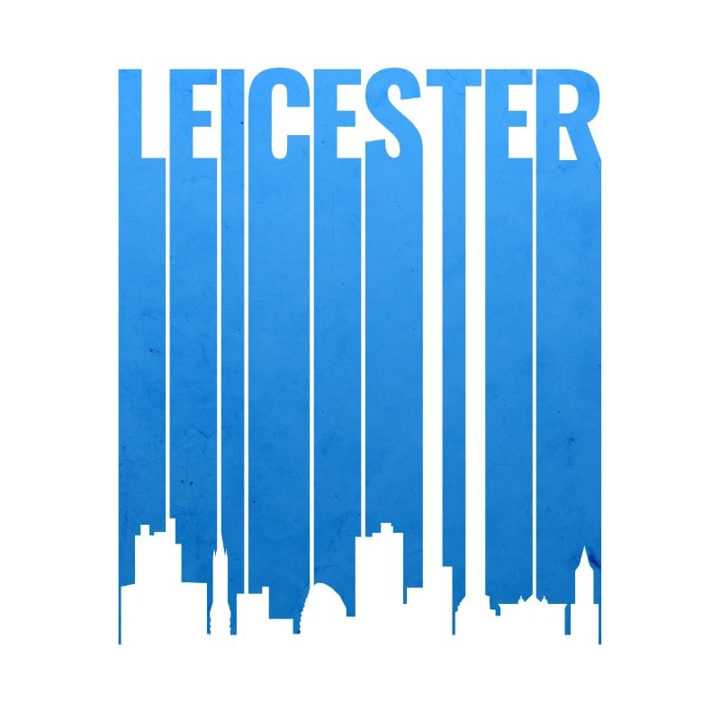 Leicester Skyline Blau Gradient
