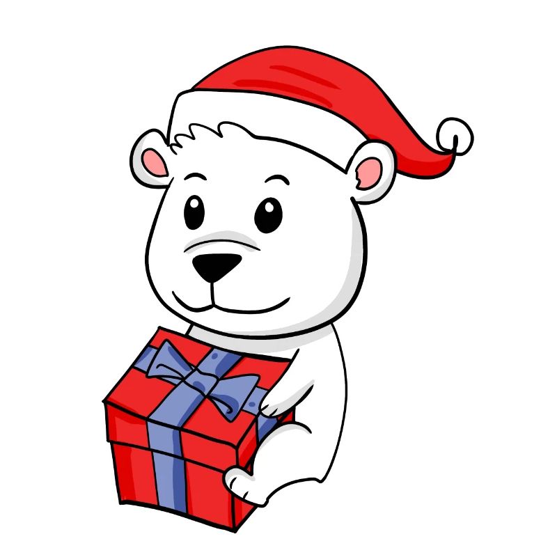 Weihnachten Eisbär mit Geschenke