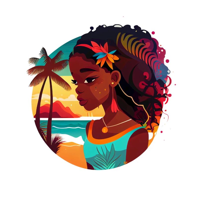 Beauté tropicale avec coucher de soleil
