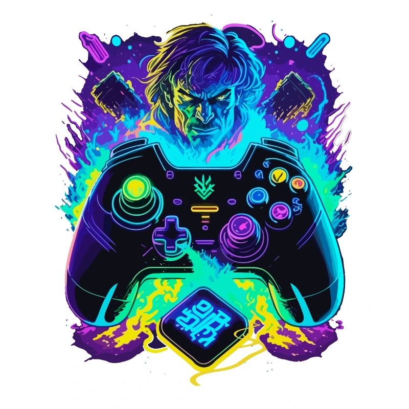 Neon Graffiti Gamer Controller