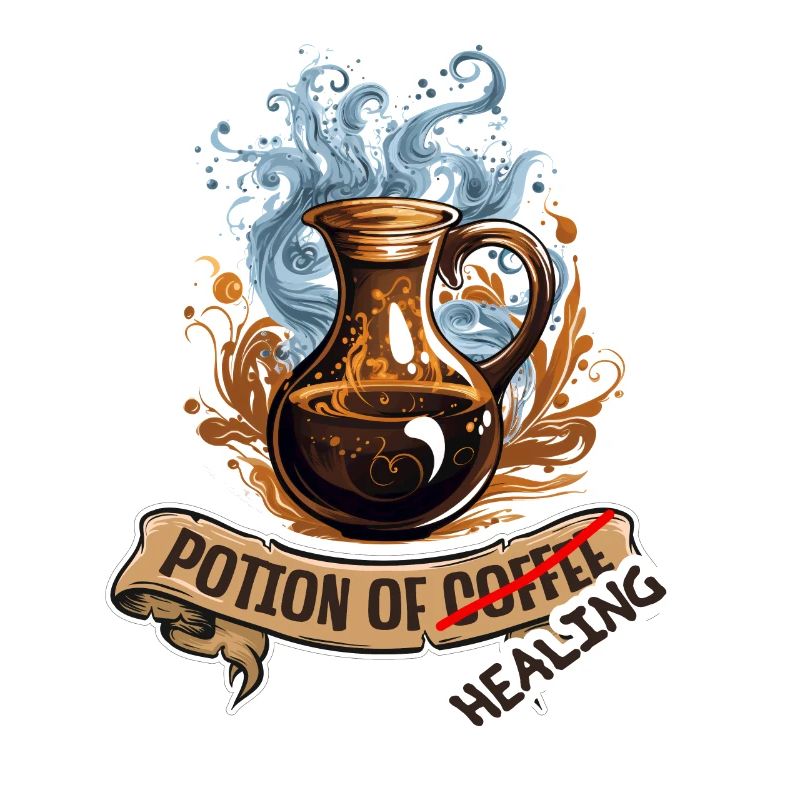 Kaffee Oder Heiltrank Fantasy RPG Shirt