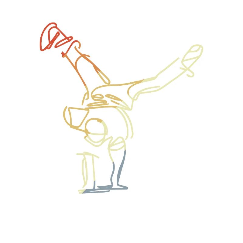 Vintage Breakdancer Sketch