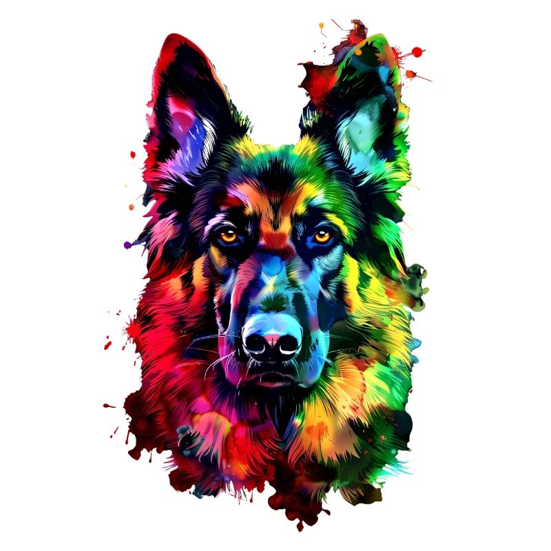 Schäferhund Bunte Farben Pop Art Hund Schäferhunde
