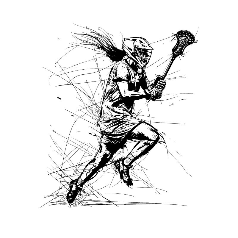 Lacrosse Mädchen Zeichnung
