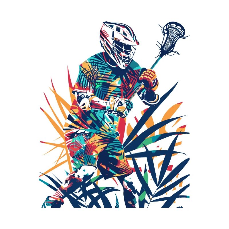 Lacrosse Spieler Comic Look