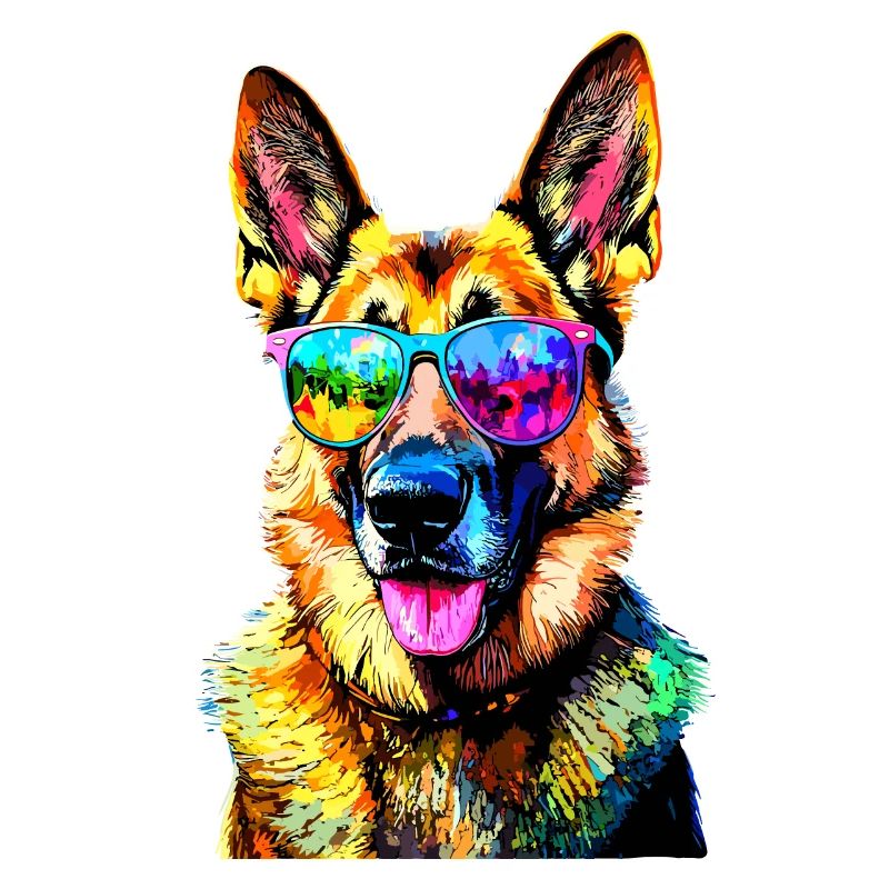 Schäferhund Bunte Farben Pop Art Hund Schäferhunde