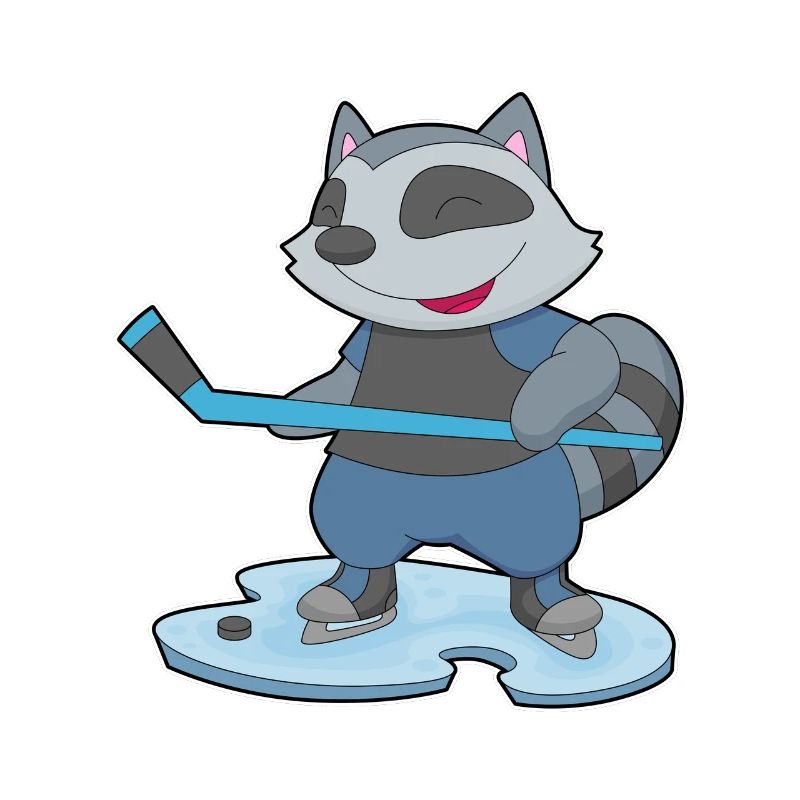 Waschbär Eishockey Eishockeyschläger
