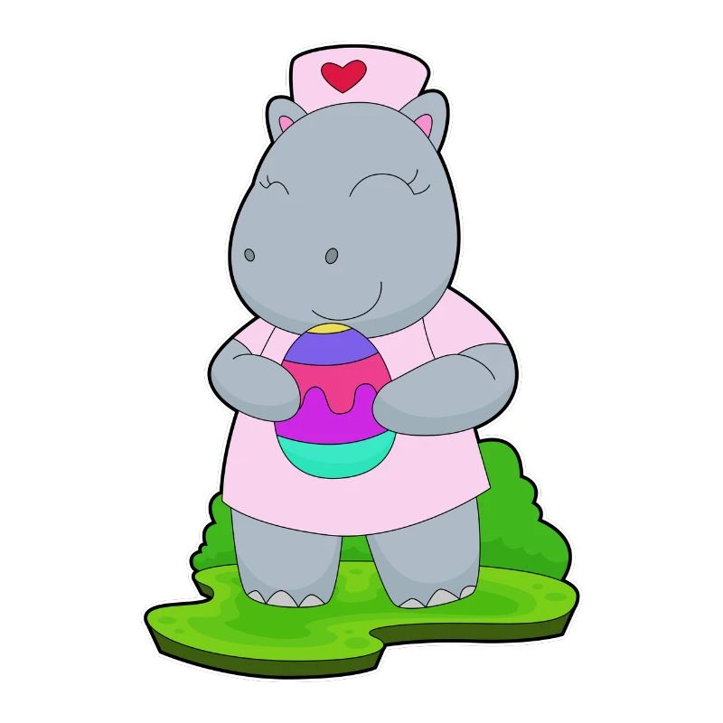 Nilpferd Ostern Krankenschwester